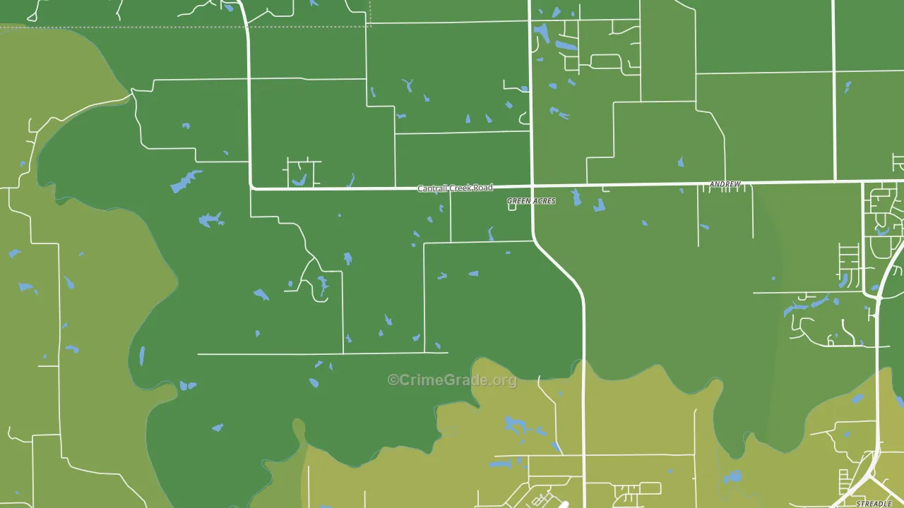 Green Acres, IL Map of Vehicle Theft Rates
