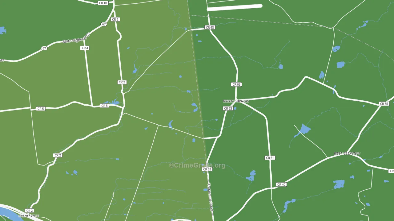 Green Corners, NY Map of Vehicle Theft Rates