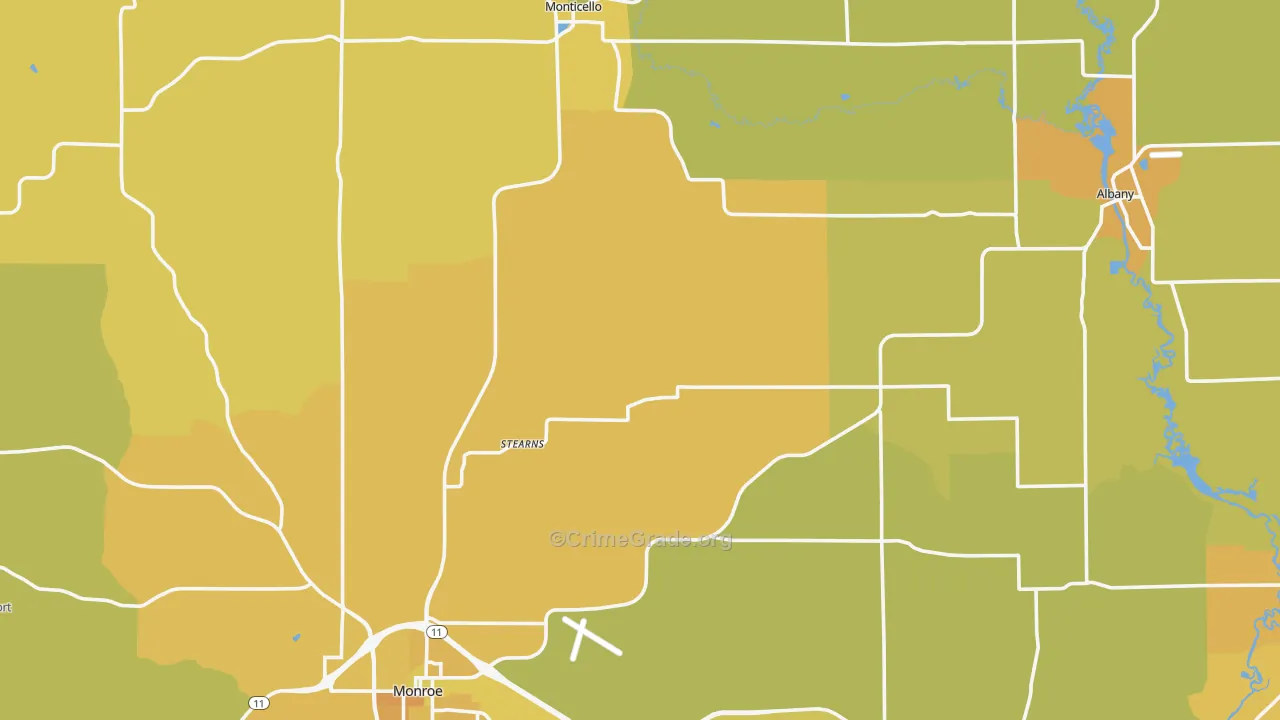 Green County, WI Map of Vehicle Theft Rates