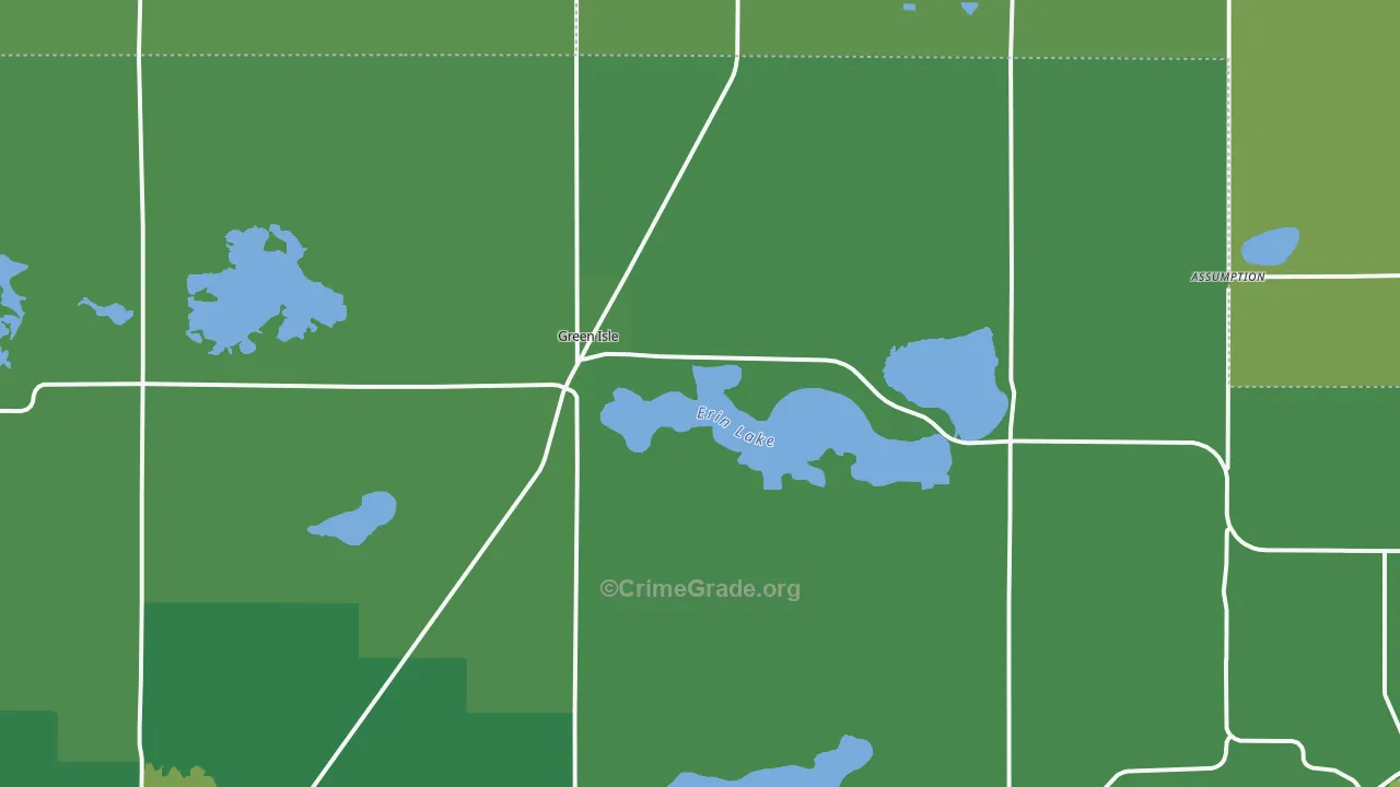 Green Isle, MN Map of Vehicle Theft Rates