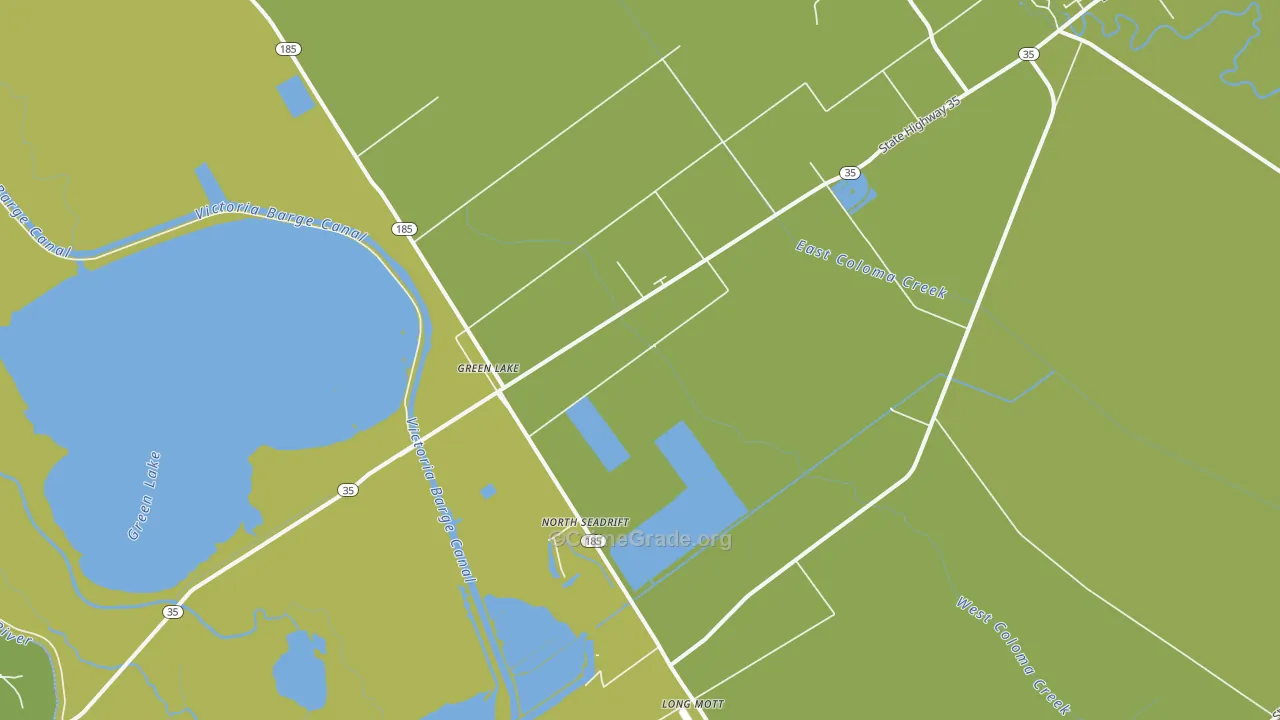 Green Lake, TX Map of Vehicle Theft Rates