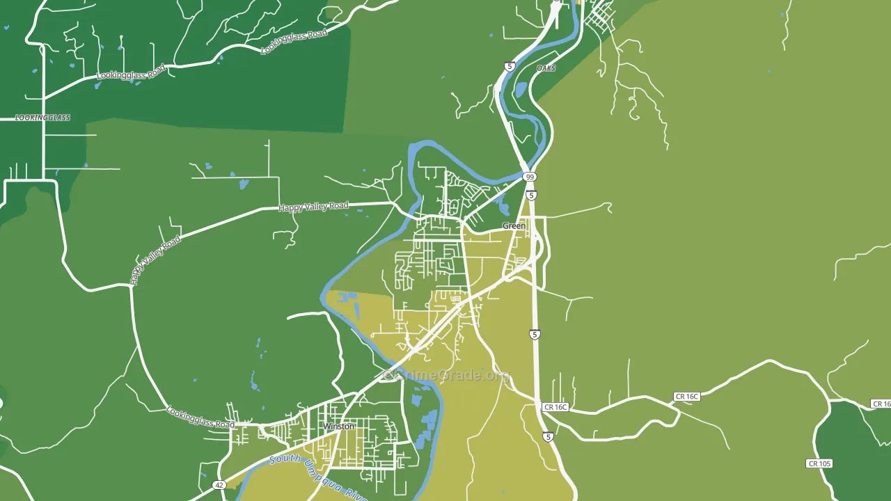Green, OR Map of Vehicle Theft Rates