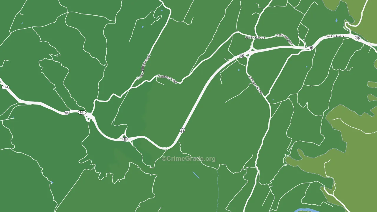 Green Ridge, MD Map of Vehicle Theft Rates