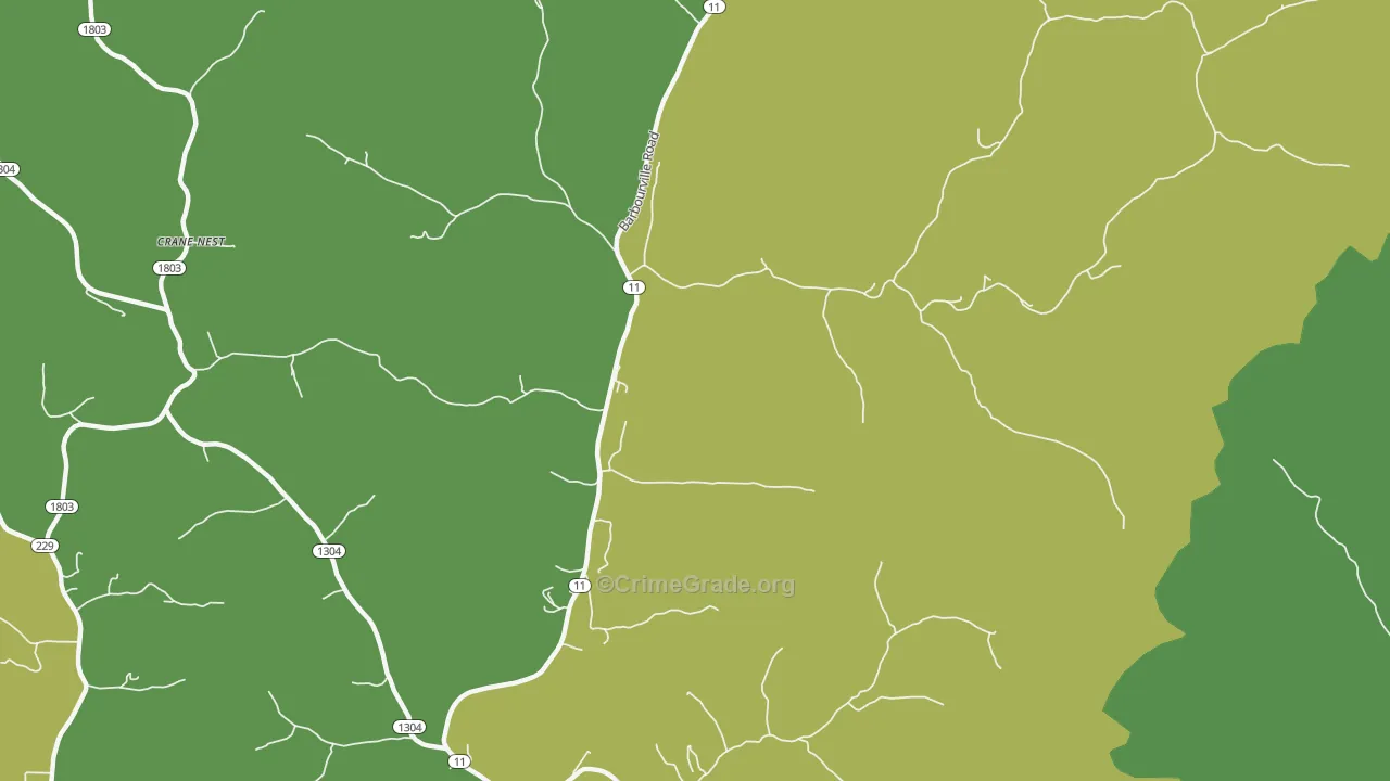 Green Road, KY Map of Vehicle Theft Rates