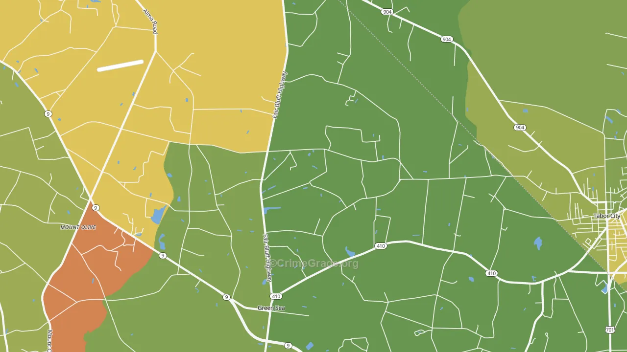 Green Sea, SC Map of Vehicle Theft Rates