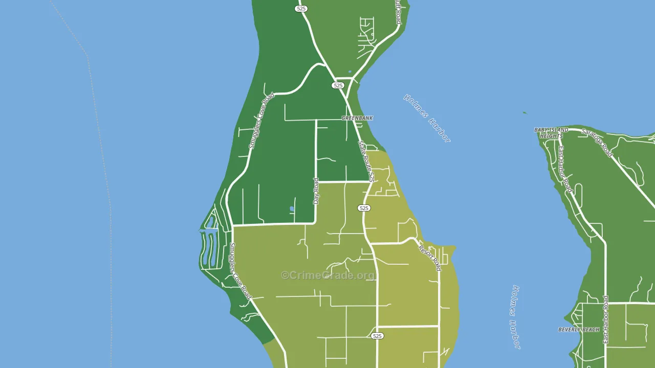 Greenbank, WA Map of Vehicle Theft Rates