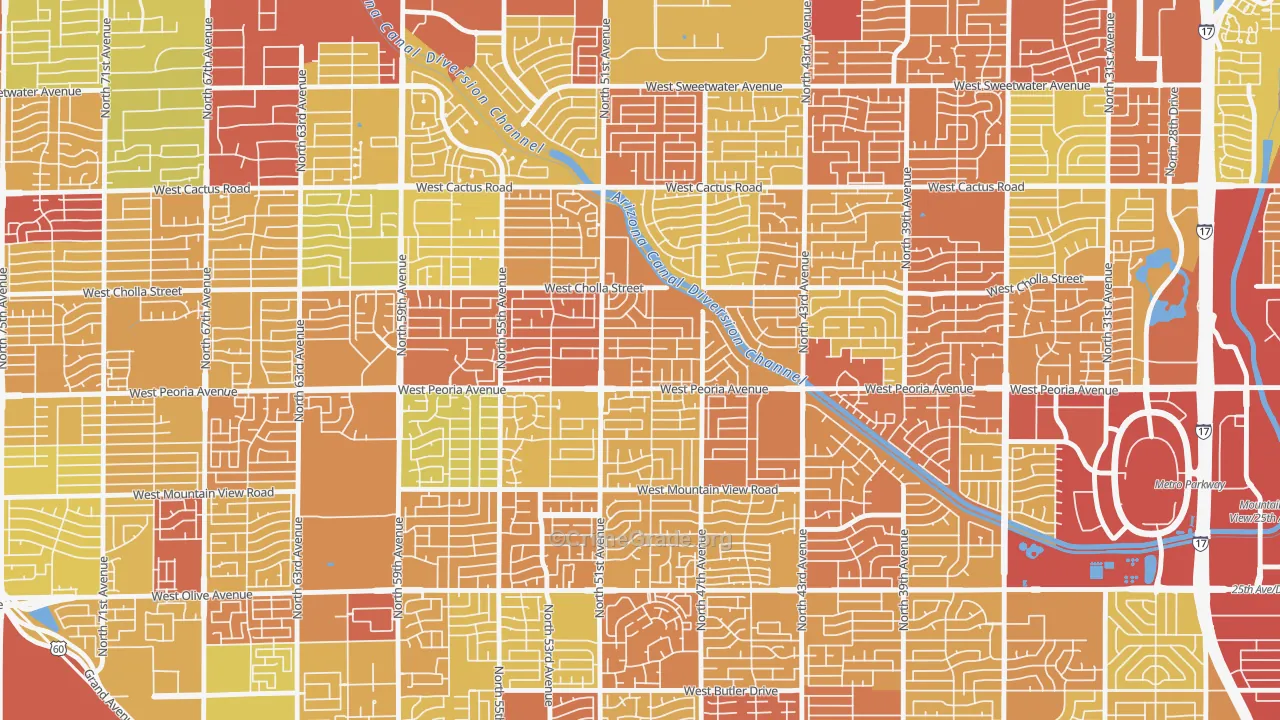 Greenbriar, Glendale, AZ Map of Vehicle Theft Rates