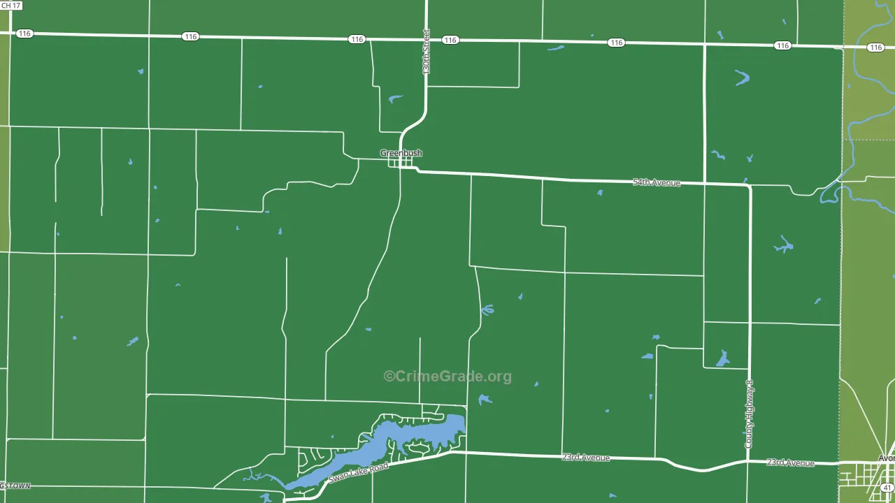Greenbush, IL Map of Vehicle Theft Rates