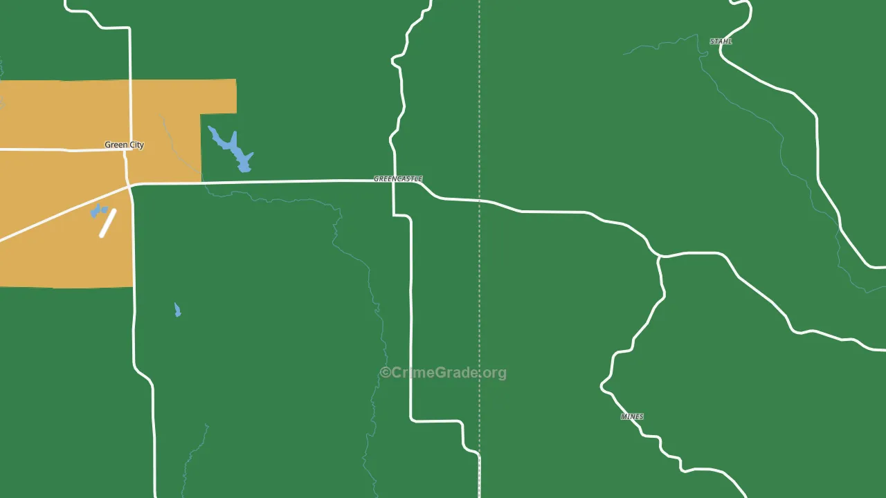 Greencastle, MO Map of Vehicle Theft Rates