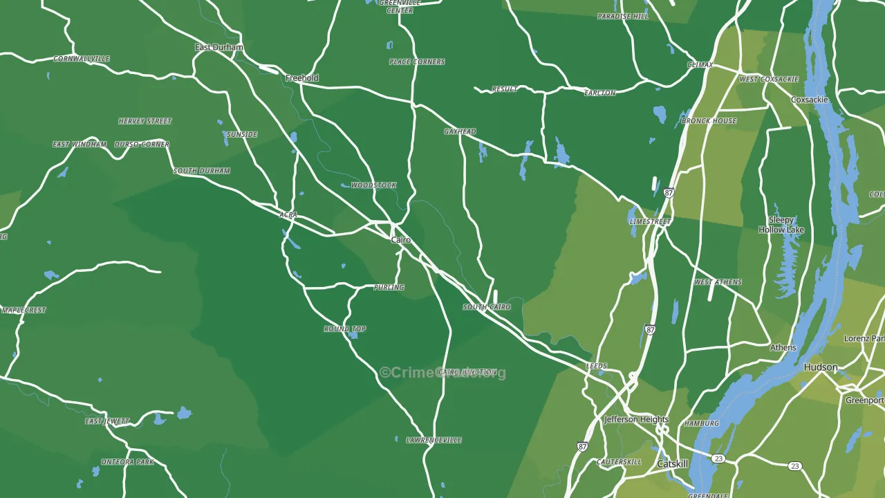 Greene County, NY Map of Vehicle Theft Rates