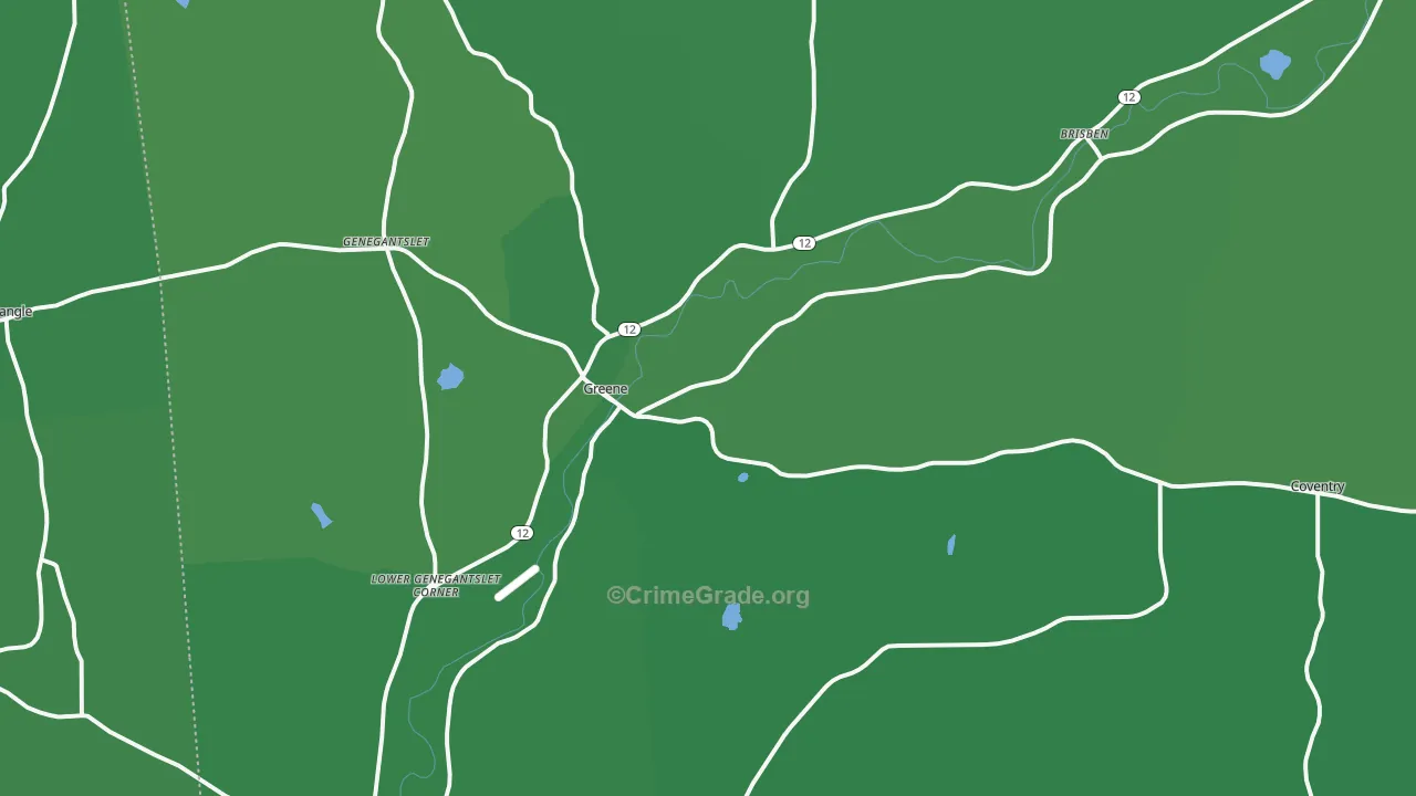 Greene, NY Map of Vehicle Theft Rates