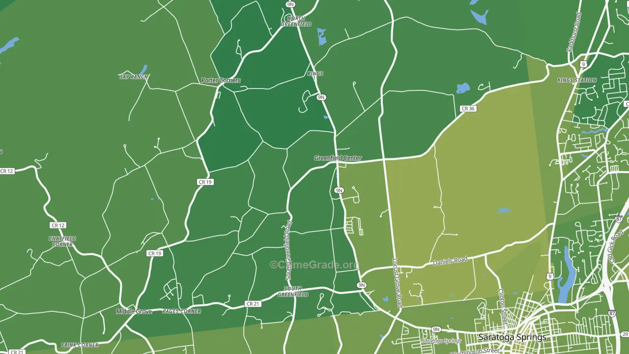 Greenfield Center, NY Map of Vehicle Theft Rates