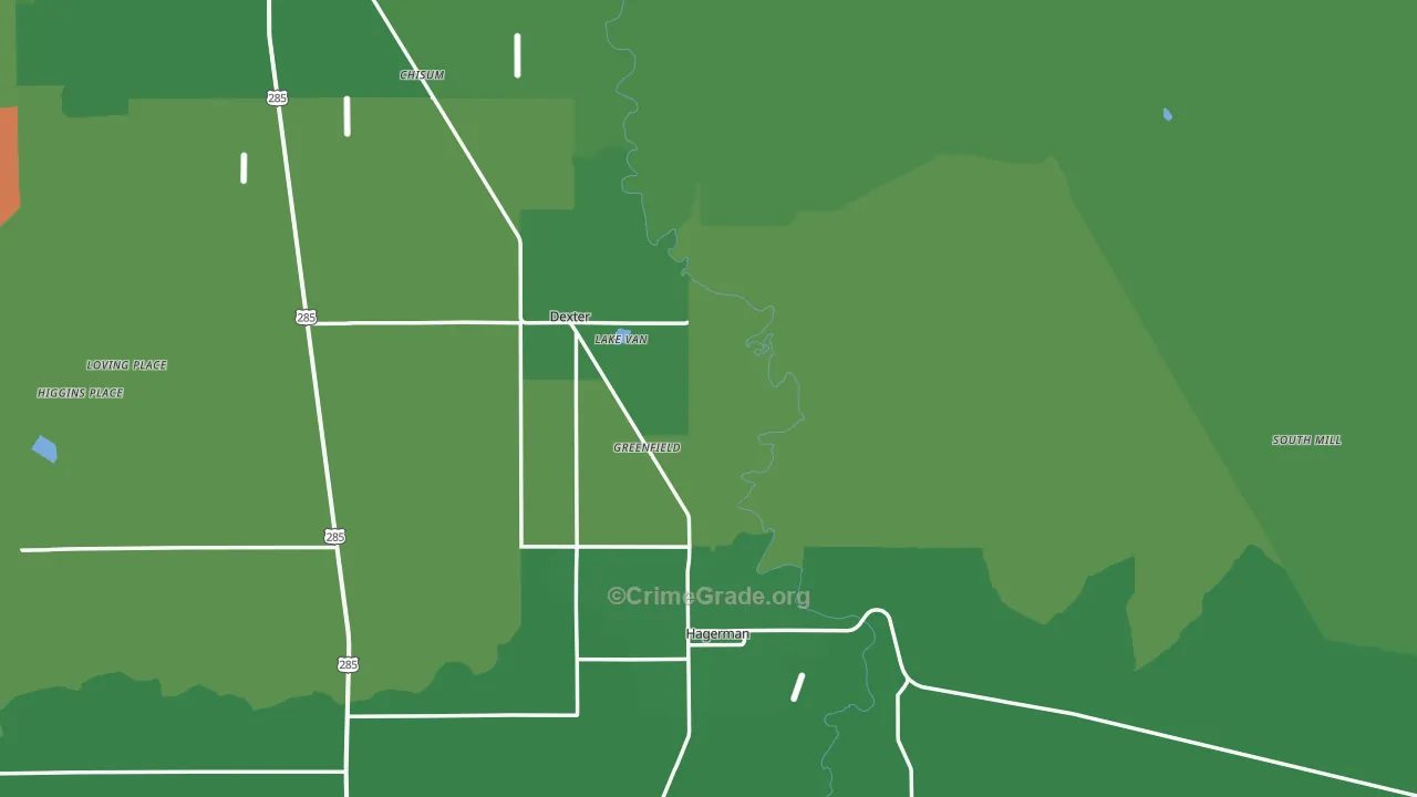 Greenfield, NM Map of Vehicle Theft Rates