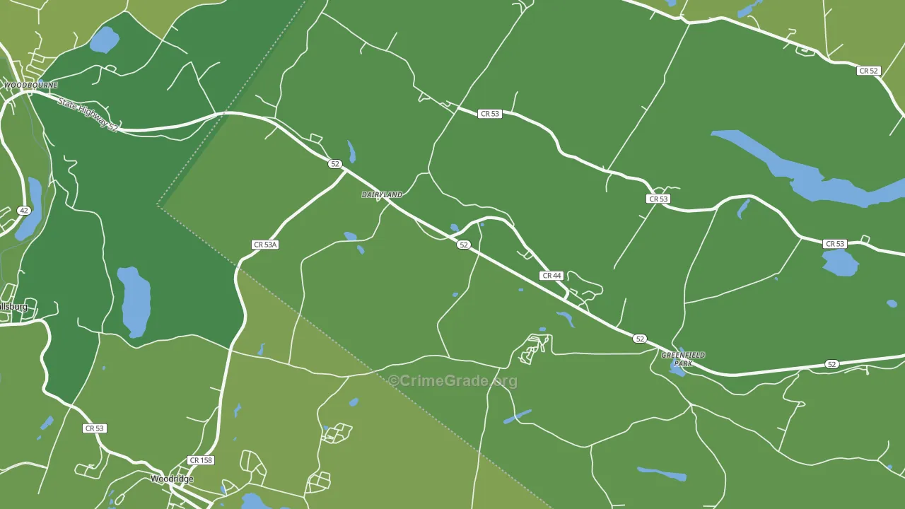 Greenfield Park, NY Map of Vehicle Theft Rates