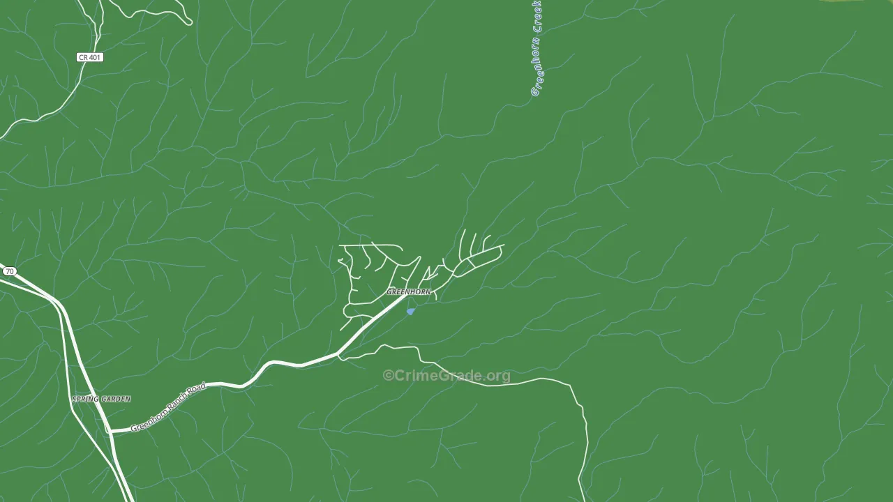 Greenhorn, CA Map of Vehicle Theft Rates