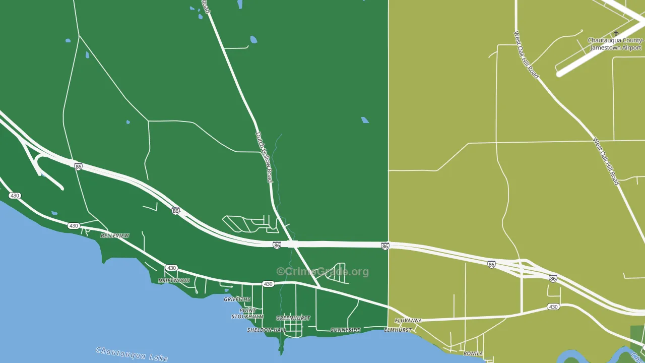 Greenhurst, NY Map of Vehicle Theft Rates