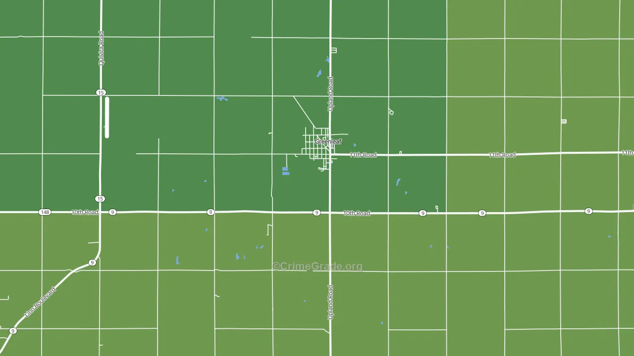 Greenleaf, KS Map of Vehicle Theft Rates