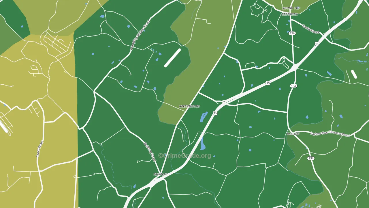 Greenmount, PA Map of Vehicle Theft Rates