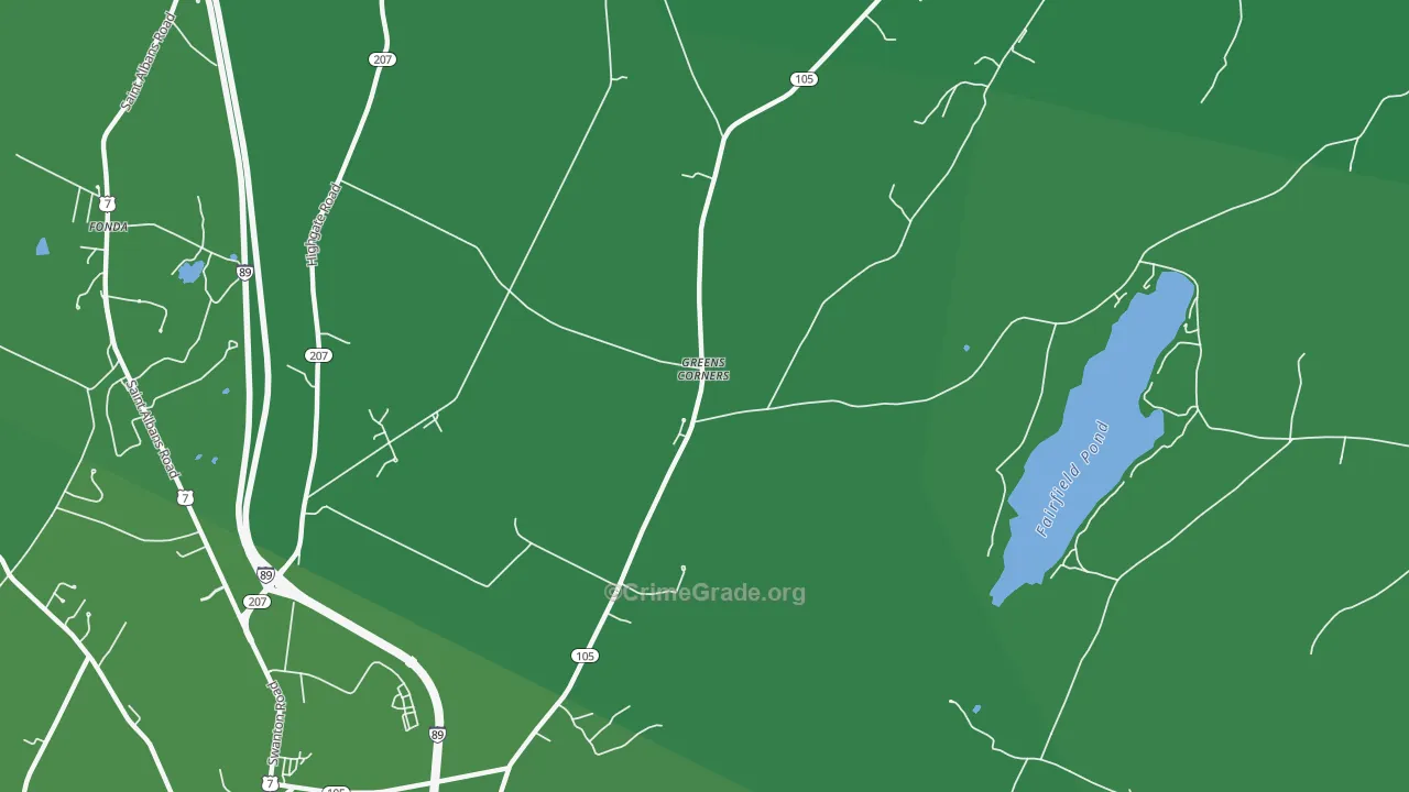 Greens Corners, VT Map of Vehicle Theft Rates