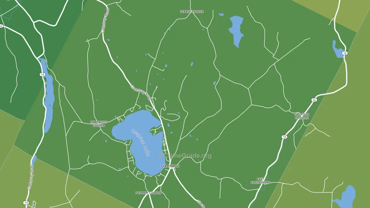 Greensboro, VT Map of Vehicle Theft Rates