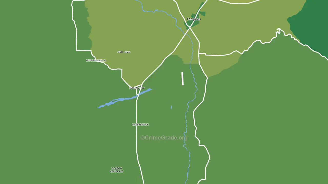 Greenview, CA Map of Vehicle Theft Rates