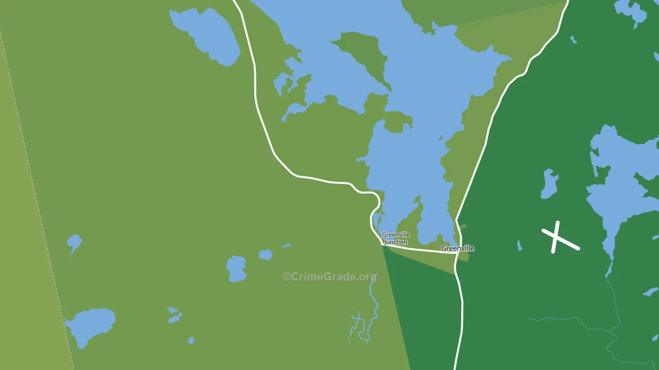 Greenville Junction, ME Map of Vehicle Theft Rates