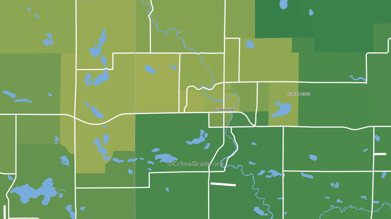 Greenville, MI Map of Vehicle Theft Rates