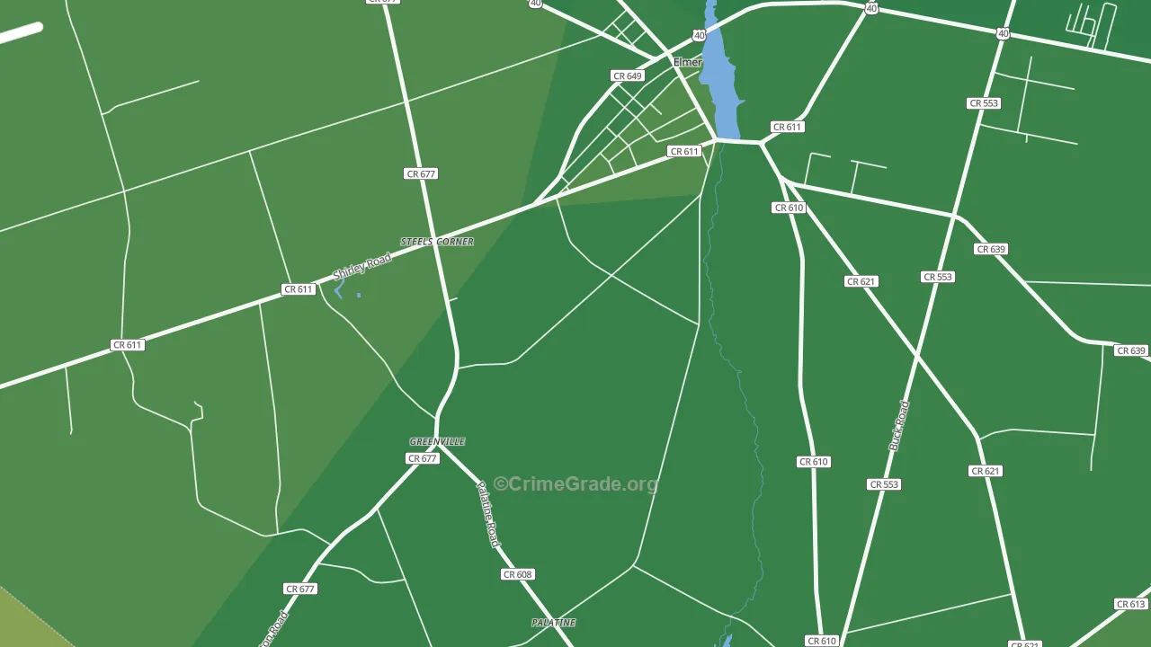 Greenville, NJ Map of Vehicle Theft Rates