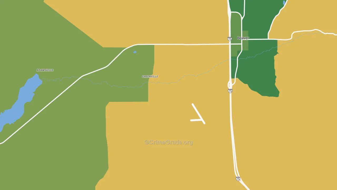 Greenville, UT Map of Vehicle Theft Rates