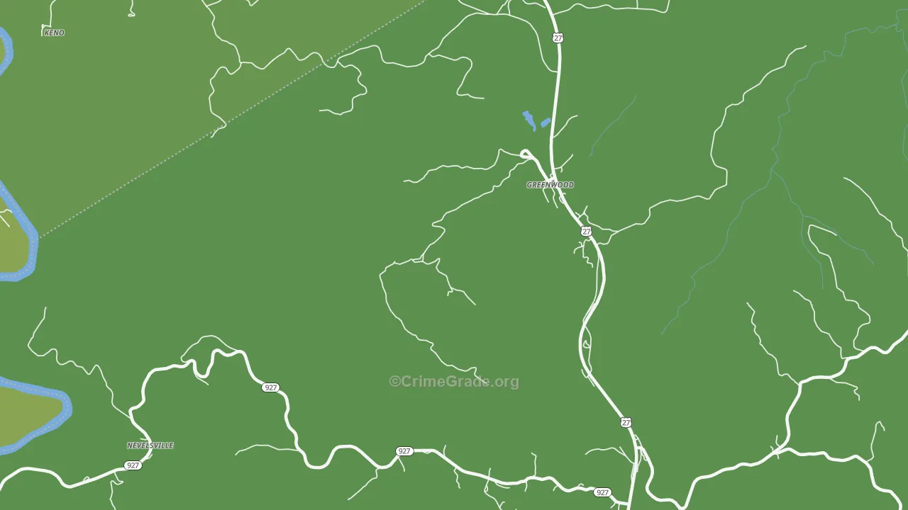 Greenwood, KY Map of Vehicle Theft Rates