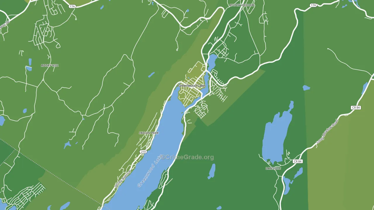 Greenwood Lake, NY Map of Vehicle Theft Rates