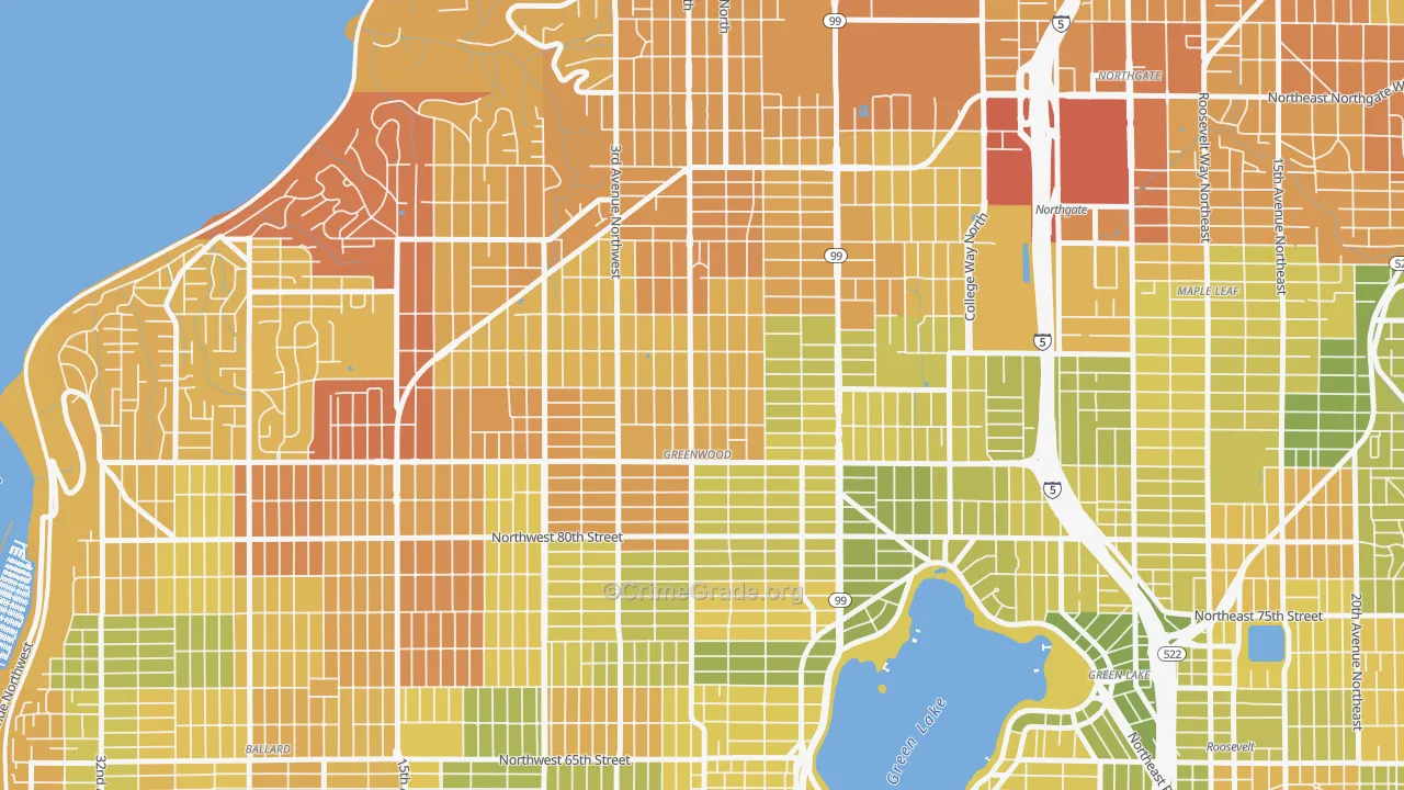 Greenwood, Seattle, WA Map of Vehicle Theft Rates
