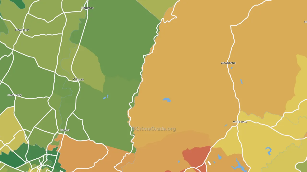 Greenwood, VA Map of Vehicle Theft Rates