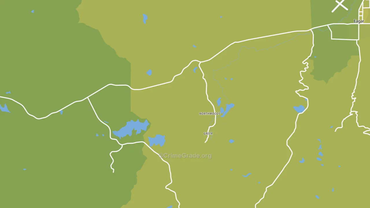 Greer, AZ Map of Vehicle Theft Rates