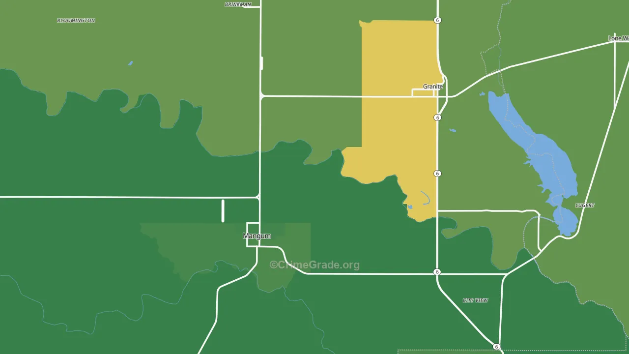 Greer County, OK Map of Vehicle Theft Rates