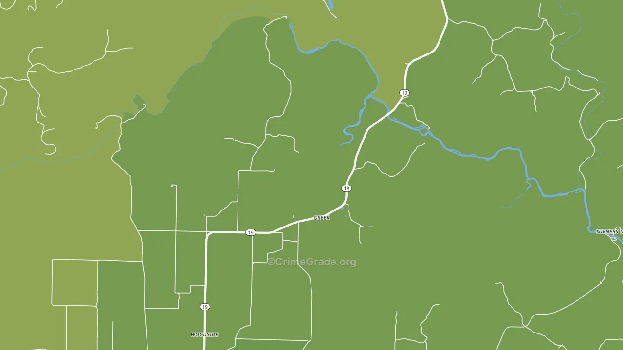 Greer, MO Map of Vehicle Theft Rates