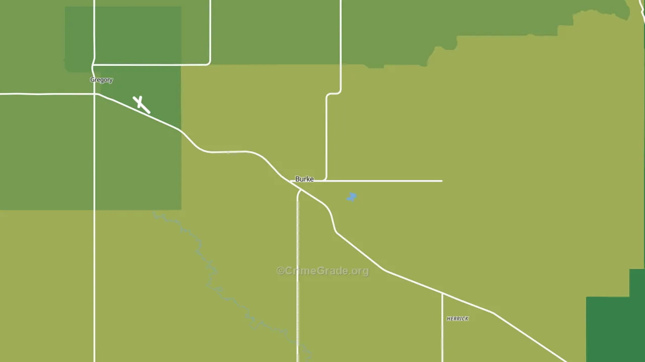 Gregory County, SD Map of Vehicle Theft Rates