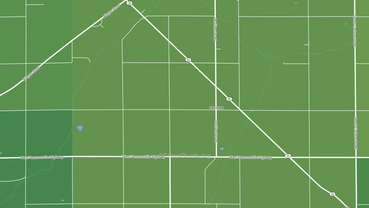 Gresham, MI Map of Vehicle Theft Rates