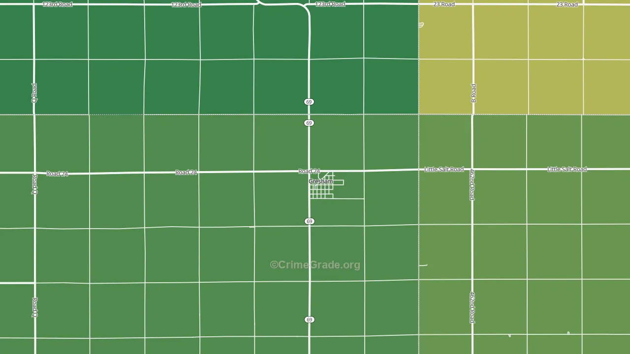 Gresham, NE Map of Vehicle Theft Rates