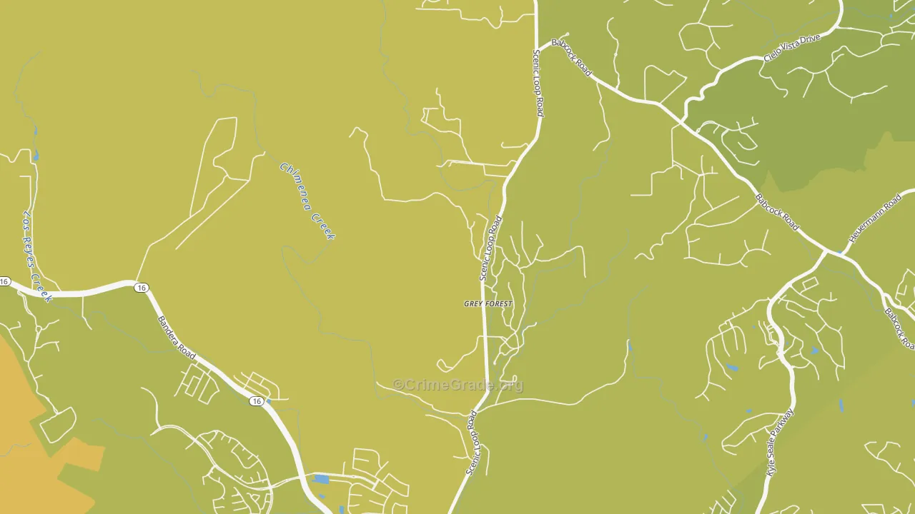 Grey Forest, TX Map of Vehicle Theft Rates