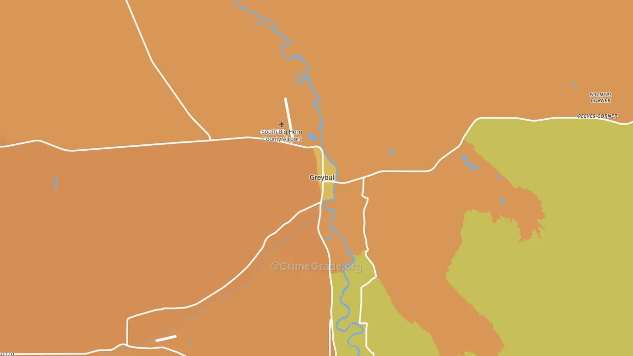 Greybull, WY Map of Vehicle Theft Rates