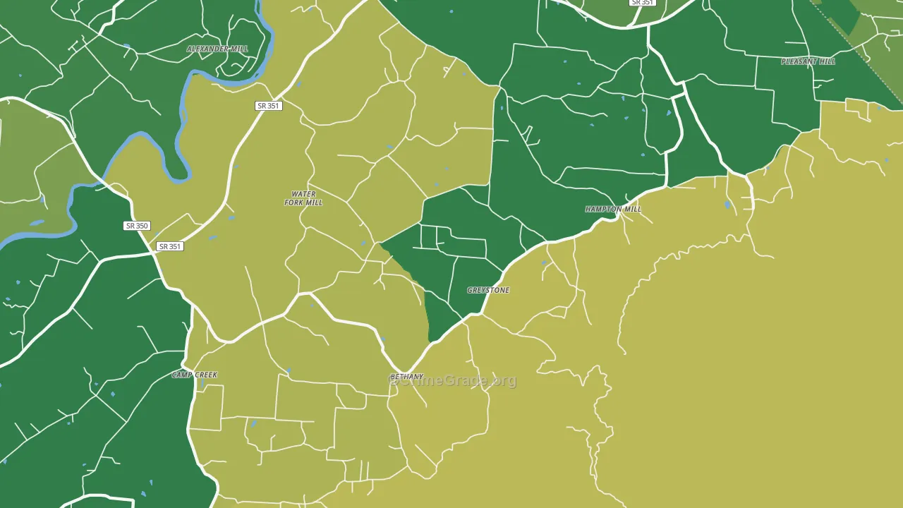 Greystone, TN Map of Vehicle Theft Rates