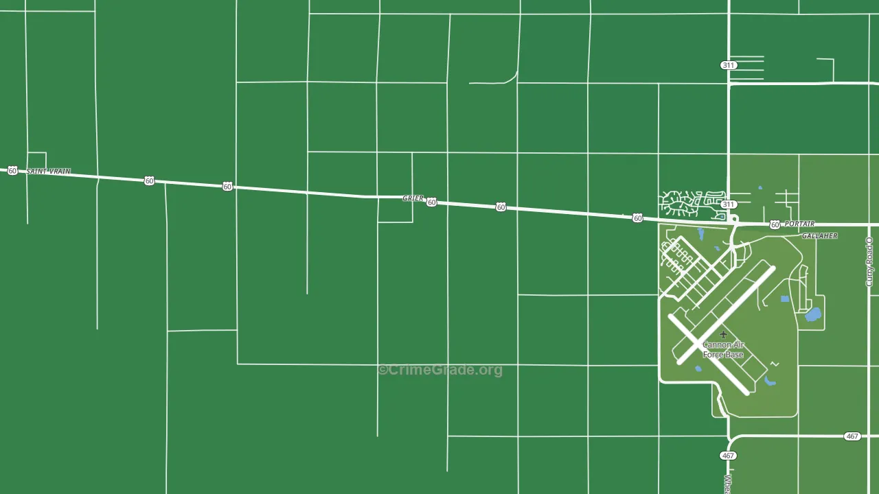 Grier, NM Map of Vehicle Theft Rates