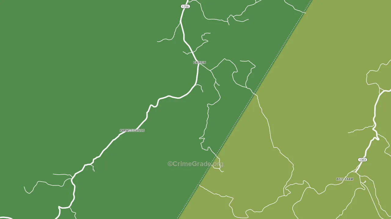 Griffin, KY Map of Vehicle Theft Rates