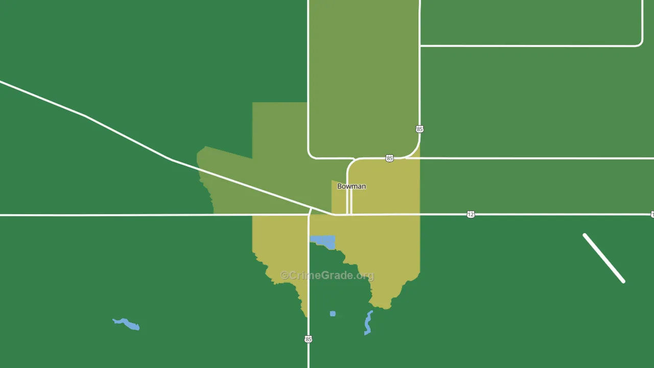 Griffin, ND Map of Vehicle Theft Rates