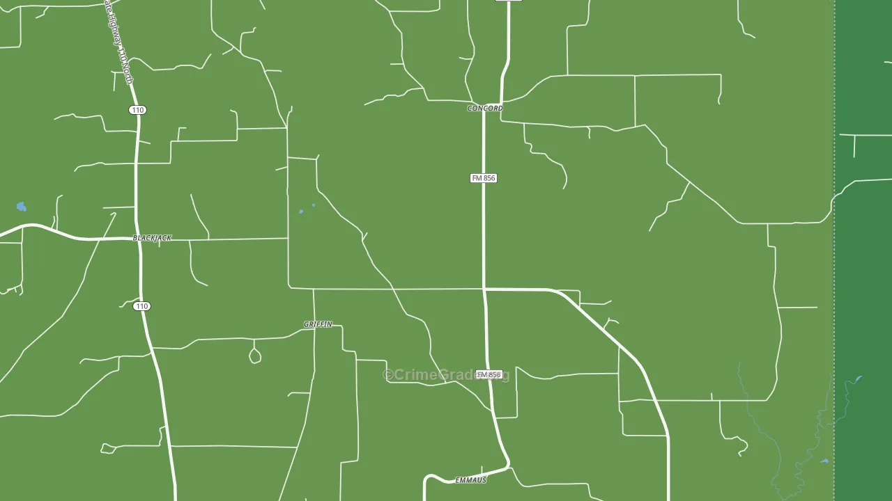 Griffin, TX Map of Vehicle Theft Rates