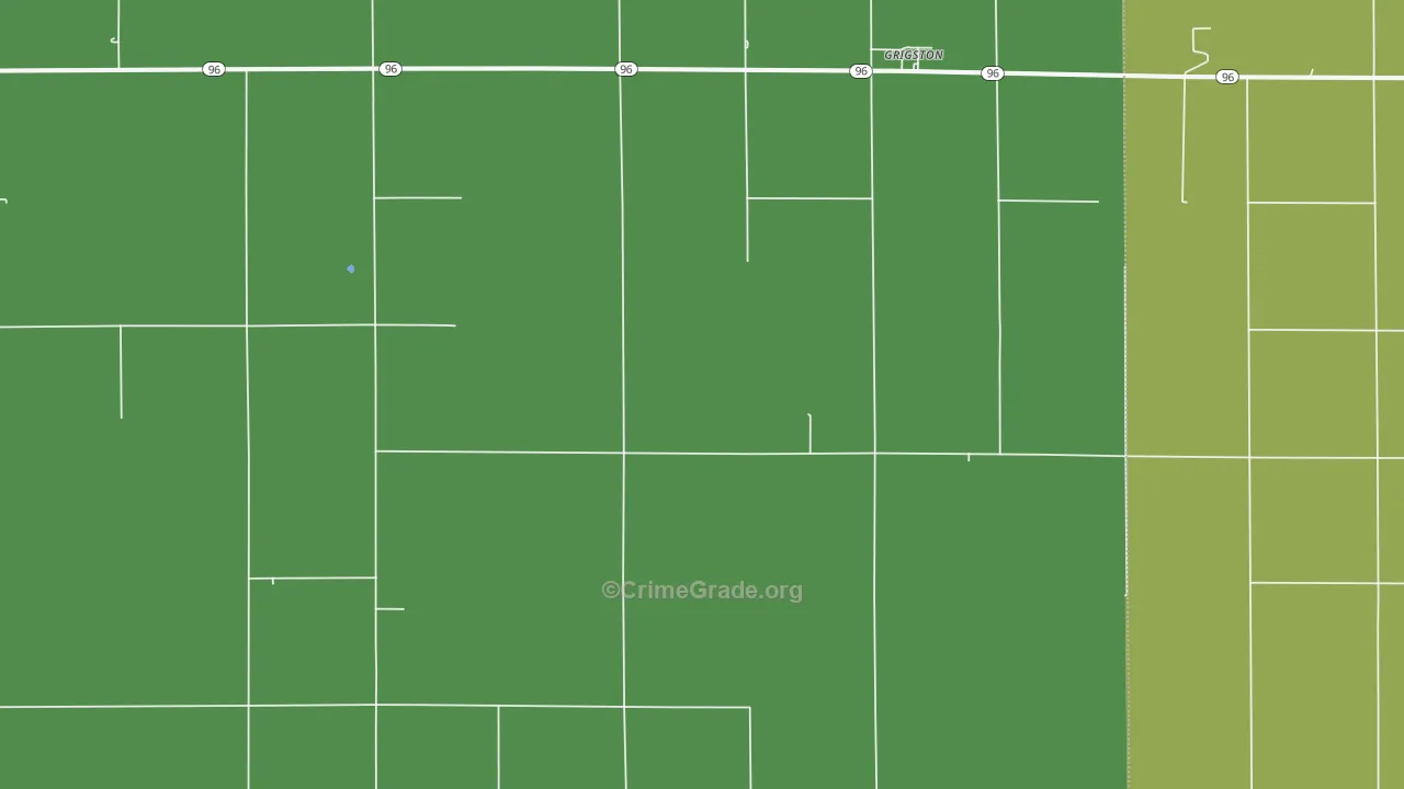 Grigston, KS Map of Vehicle Theft Rates