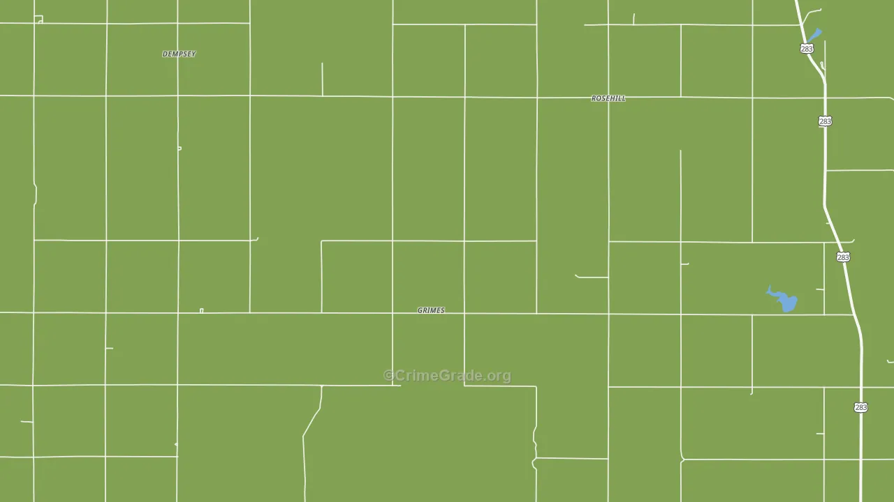 Grimes, OK Map of Vehicle Theft Rates