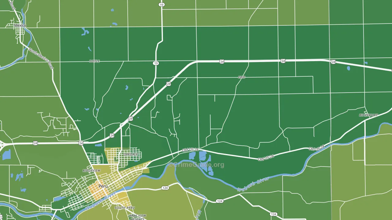 Grissom Arb, IN Map of Vehicle Theft Rates