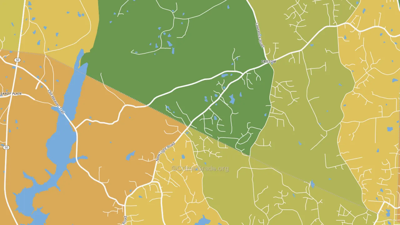 Grissom, NC Map of Vehicle Theft Rates